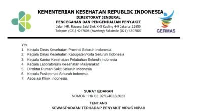 Kemenkes Terbitkan Edaran Kewaspadaan Terhadap Virus Nipah