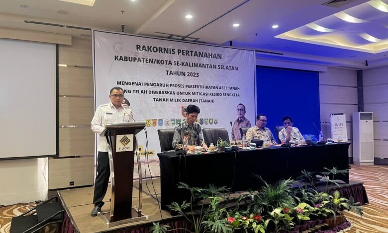 Percepat Sertifikat Lahan Pemda, Pemprov Kalsel Gelar Rakernis Pertahanan se Kalsel