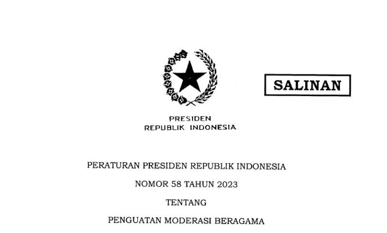 Presiden Jokowi Terbitkan Perpres 58/2023 tentang Penguatan Moderasi Beragama