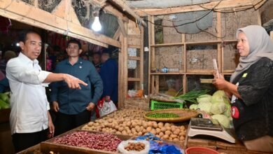 Presiden Jokowi Cek Harga Komoditas Pangan di Pasar Citeko