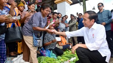 Kunjungi Pasar Danga, Presiden Cek Harga Hingga Beli Mangga dan Tempe