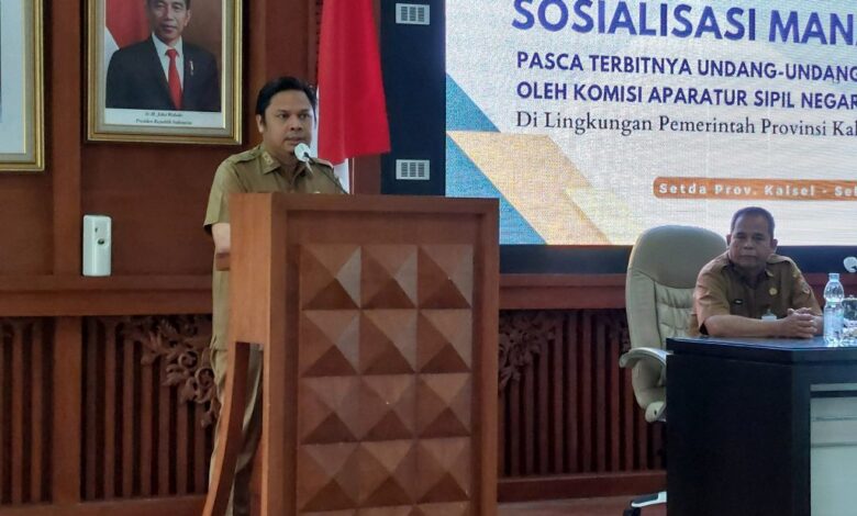 Pasca Terbitnya UU ASN, Sekdaprov Kalsel Imbau BKD Perhatikan Mekanisme Pengisian JPT Pratama