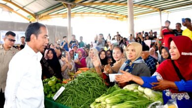 Jelang Lebaran, Presiden Jokowi Pantau Stok dan Harga Bahan Pokok di Pasar Rakyat Merangin