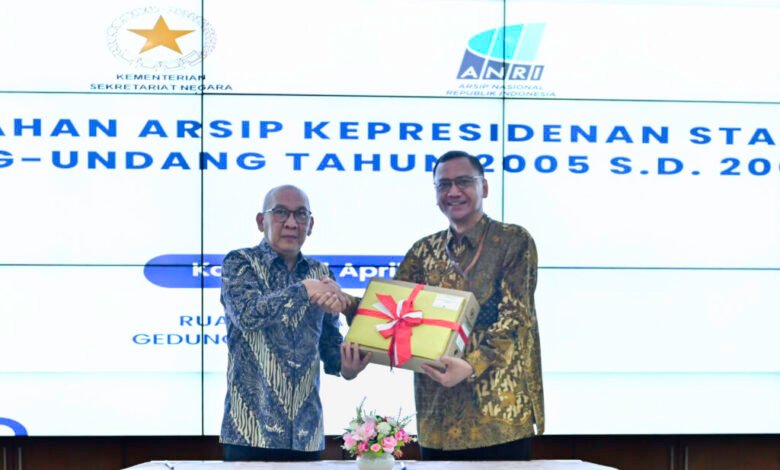Sekretariat Dukungan Kabinet, Kemensetneg Serahkan Arsip Kepresidenan Statis Undang-Undang Tahun 2005 s.d. 2008 ke Arsip Nasional