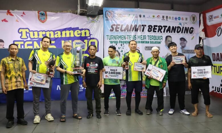 Turnamen Tenis Meja dan Domino DPRD Kalsel Sukses Cetak Juara Baru dan Bibit Atlet Muda