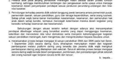 Surat Edaran Disdikbud Kalsel: Hak Siswa Berpendapat Tetap Terjamin, Keamanan Diutamakan
