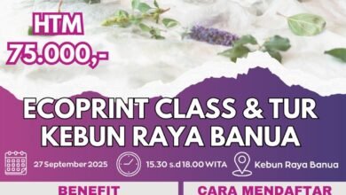 UPTD Kebun Raya Banua dan Perempuan Banua Berkarya Akan Gelar Ecoprint Class dan Tur Edukasi