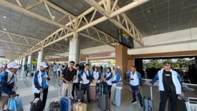 Puluhan Kontingen PORNAS KORPRI Kalsel Tiba Di Palembang, Targetkan Prestasi Gemilang