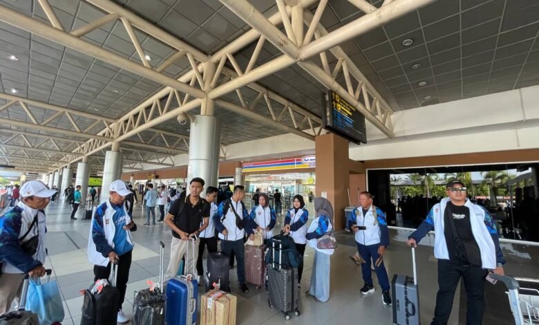Puluhan Kontingen PORNAS KORPRI Kalsel Tiba Di Palembang, Targetkan Prestasi Gemilang