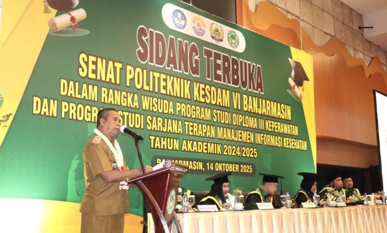 Gubernur Kalsel Ajak Wisudawan Politeknik Kesdam VI/Banjarmasin Jadi Garda Terdepan Pelayanan Kesehatan