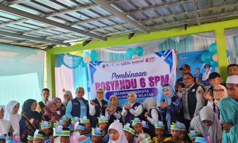 Ketua TP Posyandu Kalsel Lakukan Pembinaan Posyandu 6 SPM di Desa Mandiangin Barat