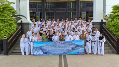 Pelatihan Bela Diri Karate dan Ujian Kenaikan Pangkat, Satpol PP dan Damkar Kalsel Tingkatkan Kapasitas SDM