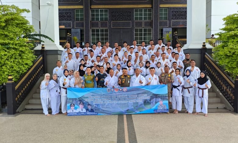 Pelatihan Bela Diri Karate dan Ujian Kenaikan Pangkat, Satpol PP dan Damkar Kalsel Tingkatkan Kapasitas SDM