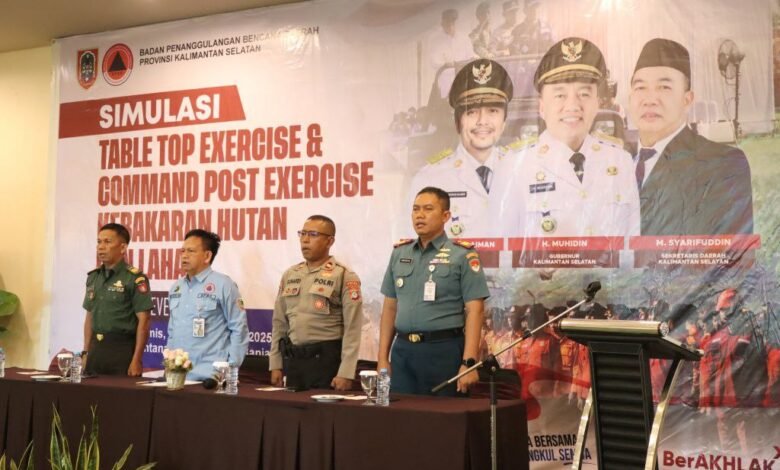 Cegah Karhutla, BPBD Kalsel Latih Sinergi Lintas Instansi Lewat Simulasi TTX dan CPX