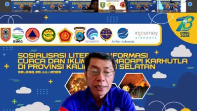 BMKG Prediksi Sebagian Besar Wilayah Kalsel Berpotensi Diguyur Hujan 200–400 mm pada Desember 2025