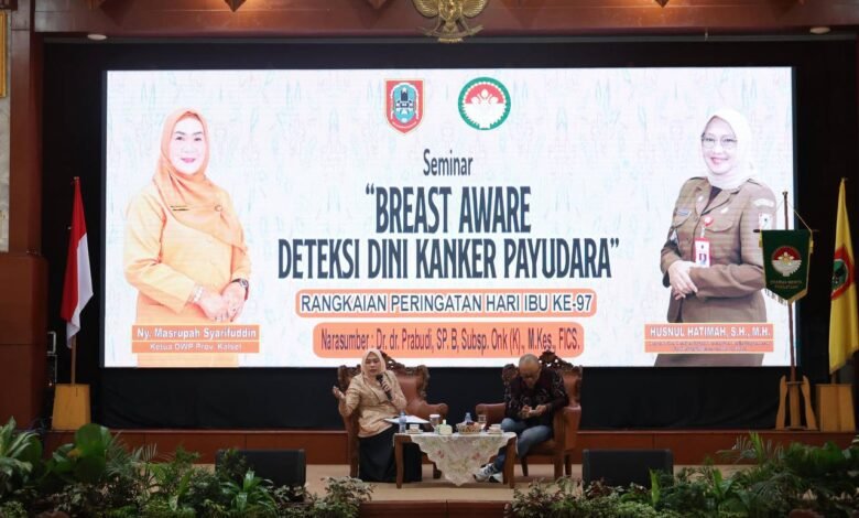 Rangkaian Hari Ibu, DPPPAKB Kalsel Berkolaborasi Dengan DWP Kalsel Gelar Seminar Deteksi Dini Kanker Payudara