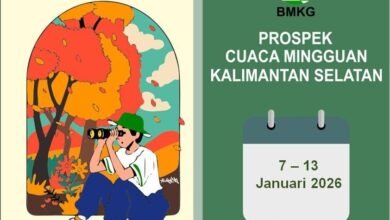 BMKG Rilis Prospek Cuaca Mingguan Kalsel 7–13 Januari 2026, Warga Diminta Waspada Cuaca Ekstrem