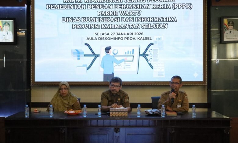 Rakor Teknis Diskominfo Kalsel Bahas Evaluasi dan Skema PPPK Paruh Waktu