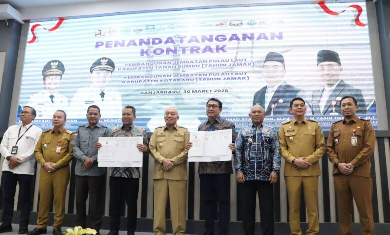 Kontrak Jembatan Pulau Laut Diteken, Proyek Multiyears 2026–2028 Resmi Dimulai