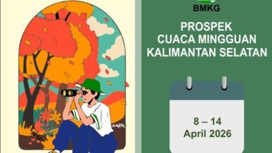 BMKG: Waspada Cuaca Ekstrem dan Gelombang Pasang, Kalsel Diguyur Hujan Sepekan ke Depan