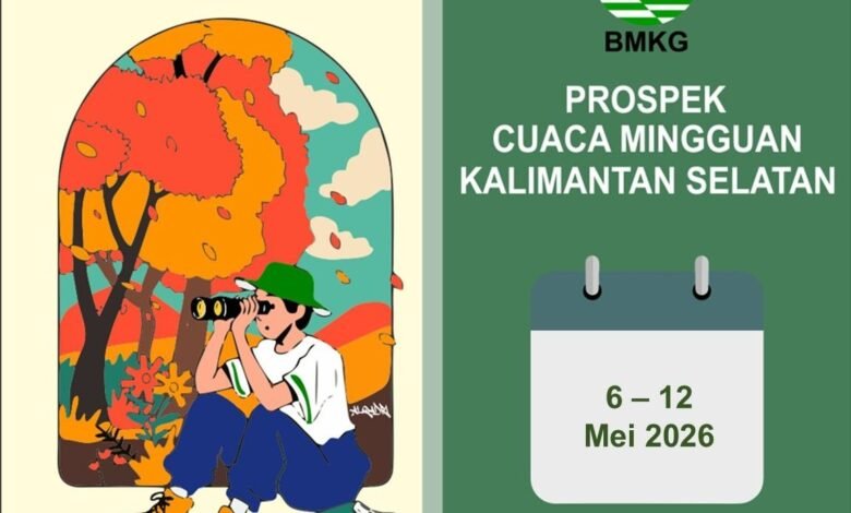 BMKG: Waspadai Hujan Disertai Petir dan Angin Kencang di Kalsel Periode 6–12 Mei 2026