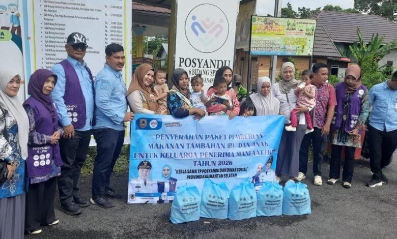 Dinsos Kalsel dan TP Posyandu Salurkan 975 Paket PMT Ibu dan Anak ke 13 Kabupaten/Kota