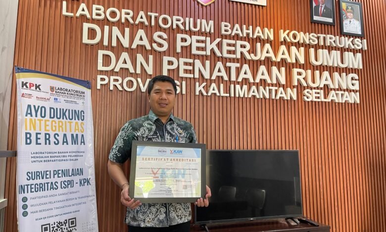 Laboratorium Bahan Konstruksi PUPR Kalsel Kembali Kantongi Akreditasi Nasional, Tambah Parameter Pengujian