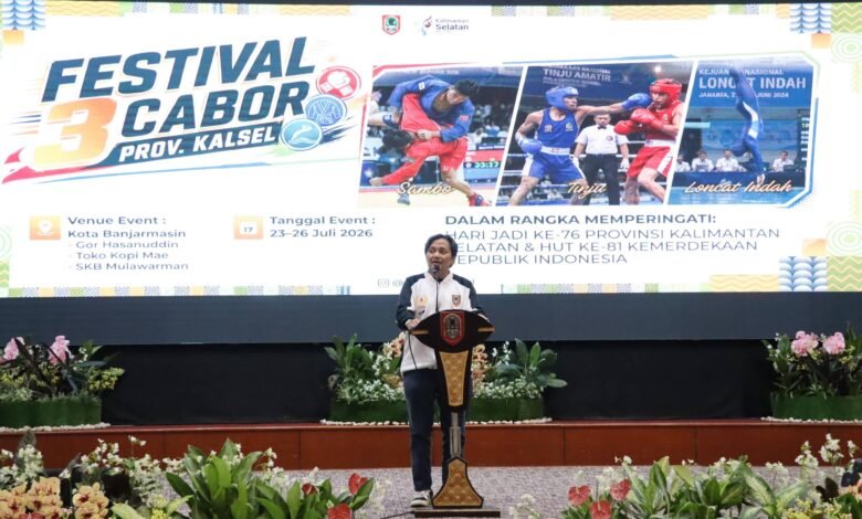 Wagub Kalsel Buka Festival Tiga Cabor, Jadi Ajang Pembinaan Atlet Banua